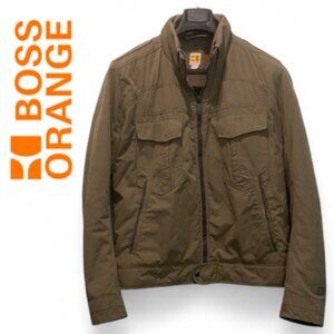BOSS ORANGE Men's Tan Utility Jacket Size 42R Lined Military Style
